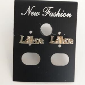 Vintage "Like" Stud Earrings Silver